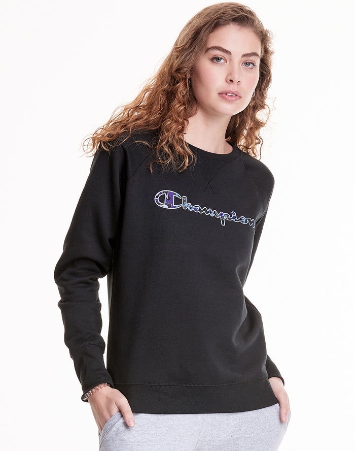 Camiseta Champion Mujer - Powerblend Fleece Crew Liquid Filled C ( Negras ) 1246589-QS